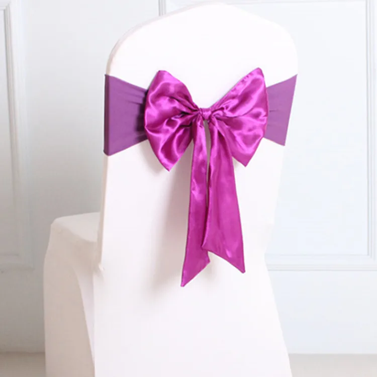 Pinkish Purple 50 шт Необычные Бесплатные Галстуки атласная лента на стул галстук свадебный спандекс стул бант лента лайкра стрейч на стул пояс для банкета отеля украшения - Цвет: Pinkish Purple