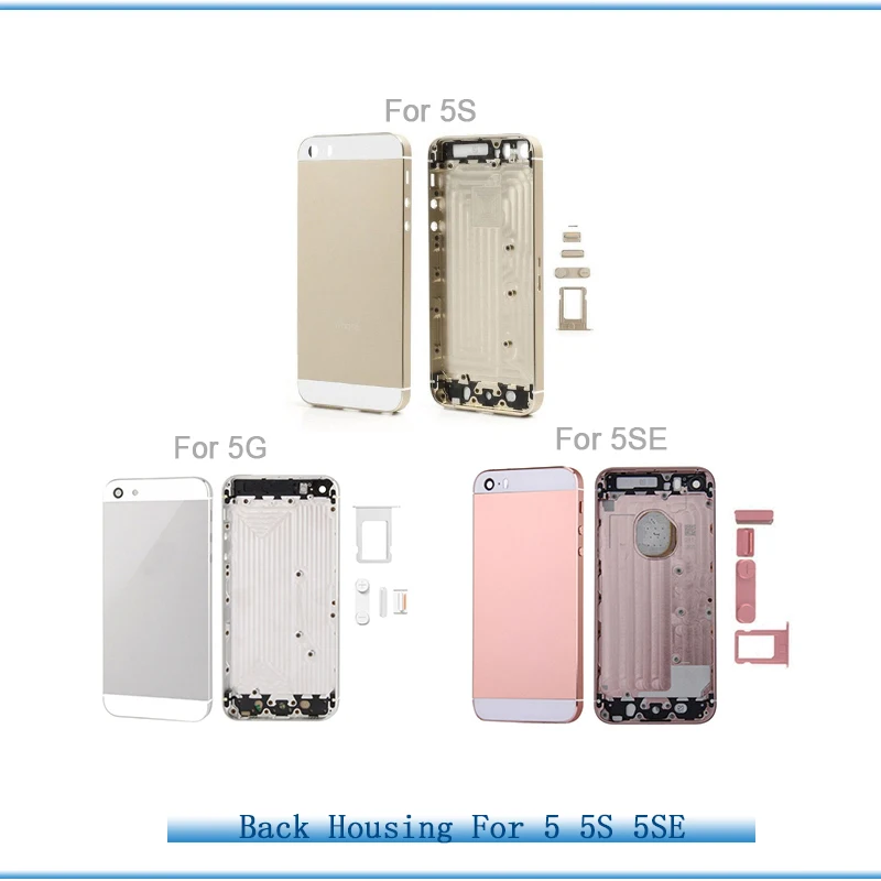 

Back Housing for iPhone 5 5S Back Battery Cover Housing Case for iPhone SE Middle Chassis Body Replacement Camera Lens + IMEI