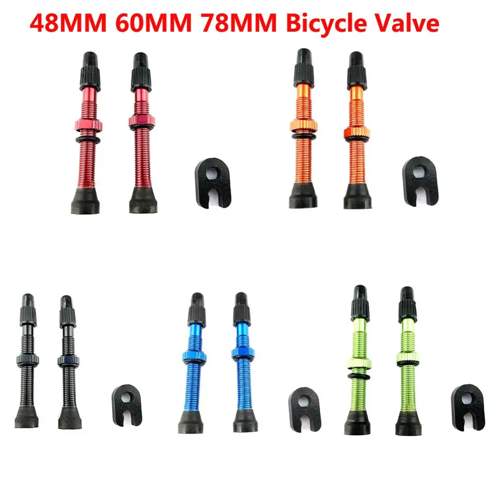 

2pcs 40/60MM Bicycle Valve Tubeless Tire Presta valvula MTB Road Bike Tyre Aluminum Alloy Stem Sealant Compatible Tool for Bike