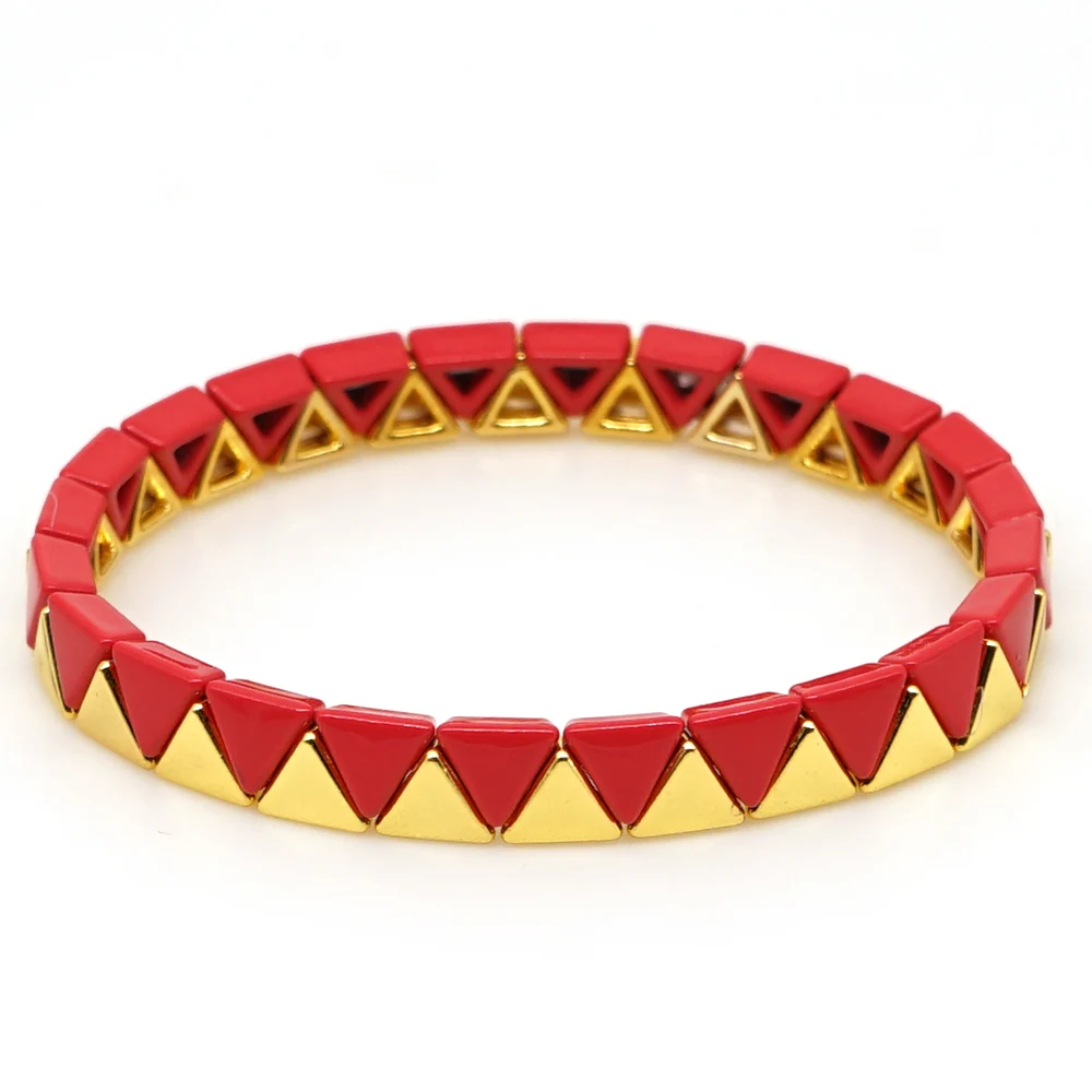 

Shinus geometric Bracelet Enamel Tile Bracelets Women Red Pulsera Mujer Moda 2019 Women Stackable Jewelry Handmade Armband Gift