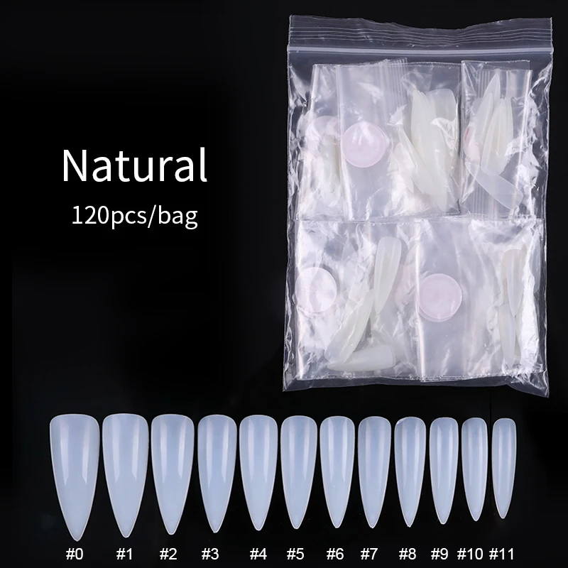 6-120pcs Natural 1 Набор для маникюра, прозрачные/натуральные накладные ногти из АБС-пластика, искусственные 12 размеров, накладные ногти - Цвет: 6-120pcs Natural