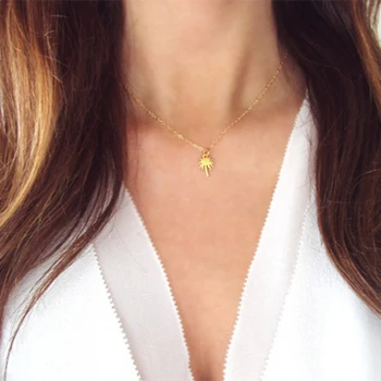 

Fashion Small Palm Tree Choker Necklace For Women Collier Femme XL1033