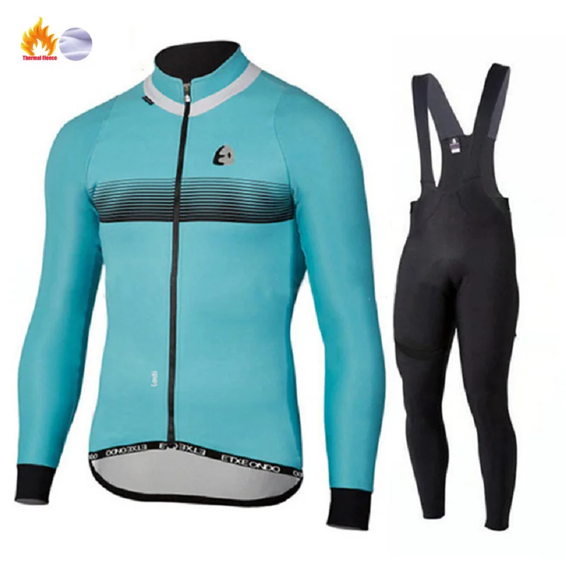 Зимняя Теплая Флисовая качественная одежда Etxeondo для велоспорта, длинный комплект MTB, одежда для велоспорта, спортивная одежда для горного велосипеда, ropa ciclismo - Цвет: Set 21