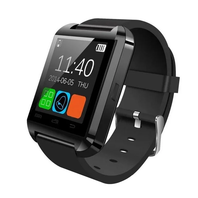 Умные часы Bluetooth мужские с умные часы с сенсорным экраном большая батарея поддержка сим-карта TF камера для iOS iPhone Android телефон - Цвет: Черный