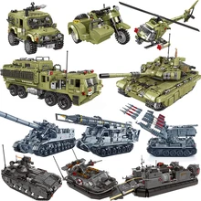 Tanques de veículos militares conjuntos ww2 jeep modelo de máquina blocos de construção tijolos ac130 guerra mundial 2 ii 1 criador caminhão blindado
