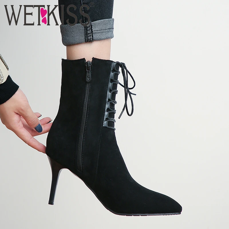 women's tie ankle boots