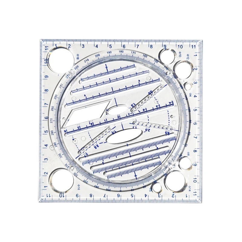 Multifunction Rotatable Fast Drawing Template Ruler Math Stereo Geometric  Ellipse Circle For Art Design Drafting Measuring Tool