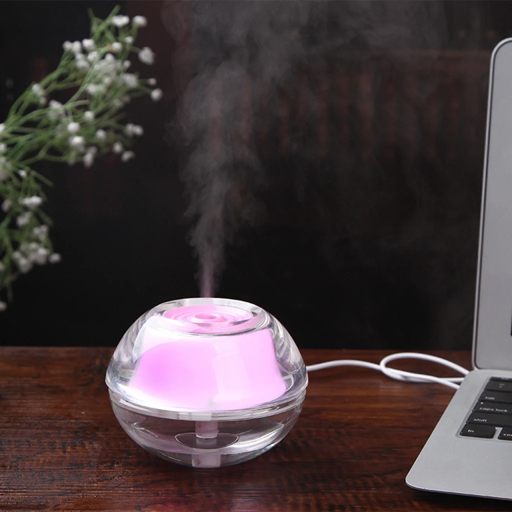 USB Powered Mini Humidifier Essential Oil Diffuser with LED Light Ultrasonic Air Humidifier Essential Oil Diffuser for Car Room