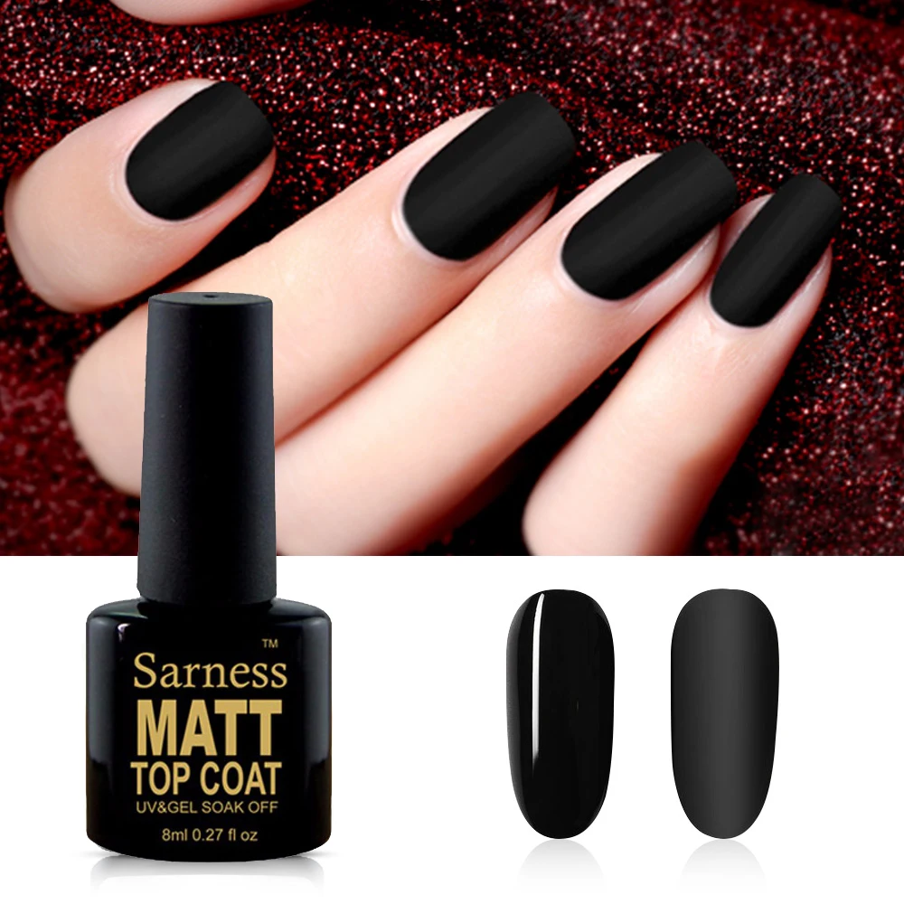 

Sarness Matt Top Coat Gel Varnish Long-lasting Nail Gel Polish Soak-off LED UV Gel Lacquer Professional Manicure for Nail Art