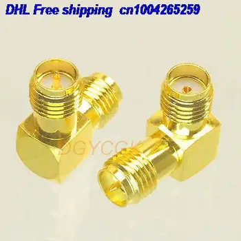 

DHL 100pcs Conversion Adapter SMA female to RPSMA female plug 90 degree connector F/F connector 22ds