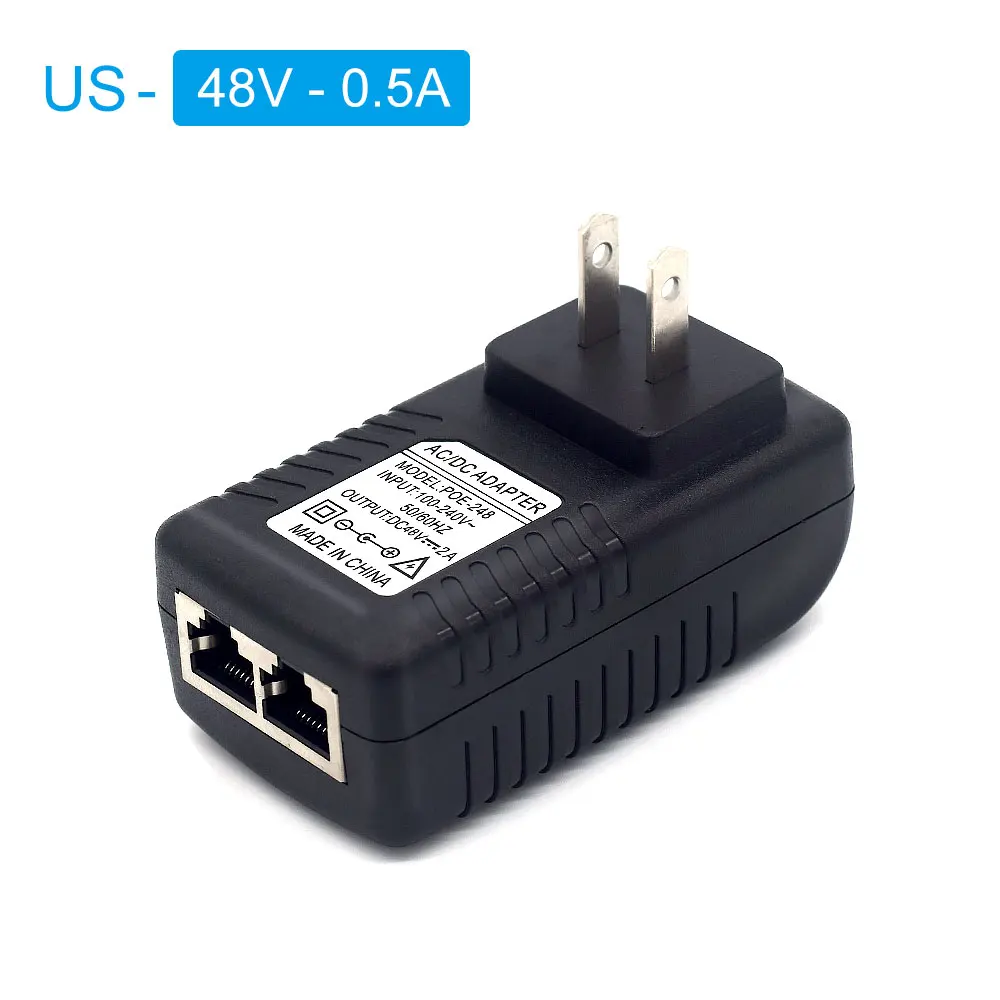 POE adapter Power POE RJ45 splitter ethernet 10 100M Network Switch Cable injector DC48V 12V 0.5A 2A  cctv camera tester