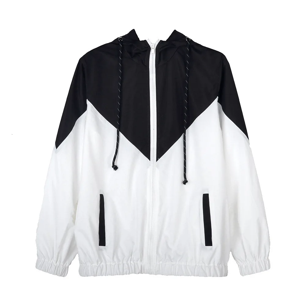 2019 Two-tone Women Coat Waterproof Casual Jacket Pocket Zipper Windbreaker Autumn New Turn Down Collar Long Sleeve Outwear |