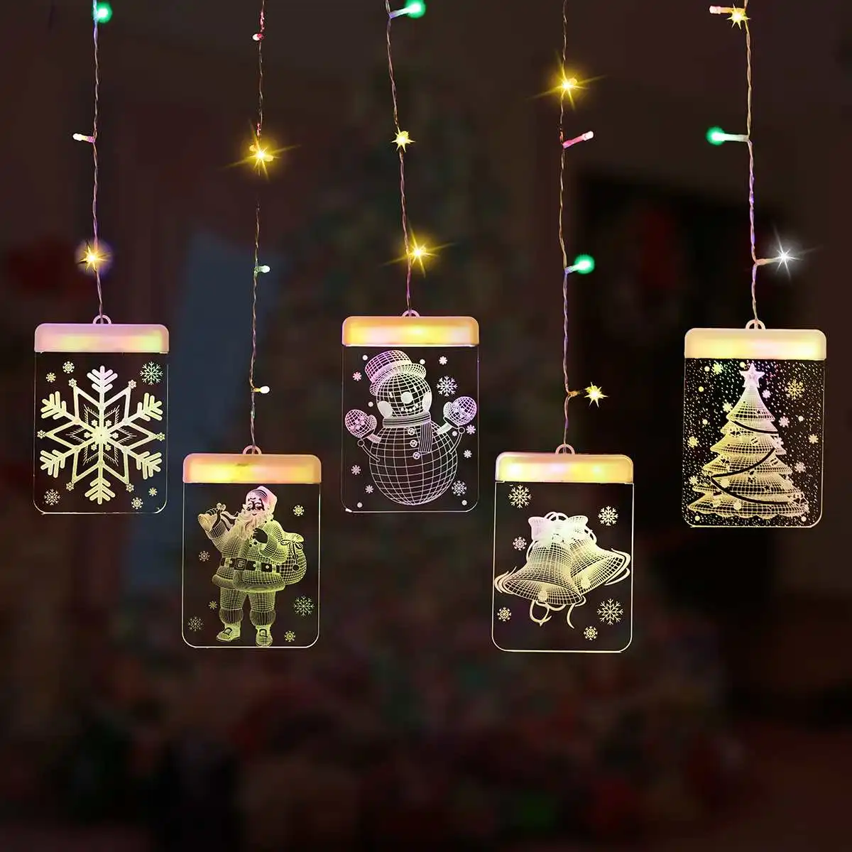 Christmas Decoration-Lamp Curtain-Light USB Colorful Warm White LED Star Light String Fairy-String-Lights