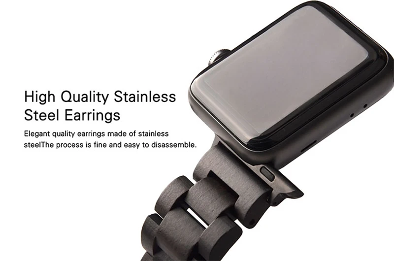 Высокое качество деревянный ремешок для наручных часов Apple watch, версии натурального бамбука черный коричневый ремешок для наручных часов iwatch серии 5 4 3 2 1 40/44/42/38 мм полосы
