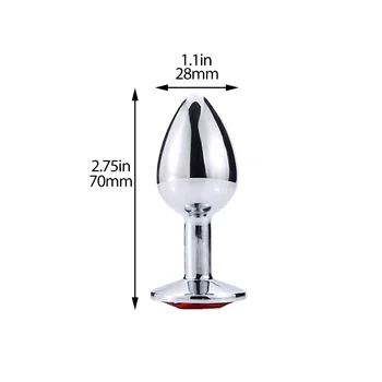Gem Anal Plug Sex Toys Mini Round Shaped Metal Stainless Smooth Steel Butt Small Tail Female/Male Dildo Intimate Goods 3