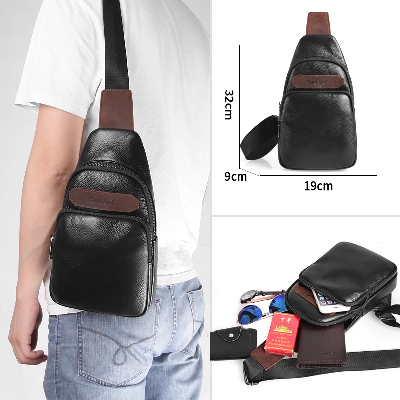 Cobbler Legend сумки через плечо курьерские Сумки для мужчин слинг груди пакет мужские сумки через плечо ремень нагрудная сумка - Цвет: Черный