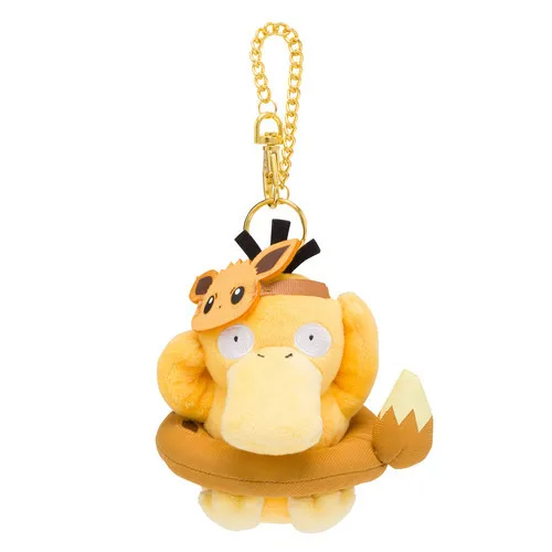 12cm Plush Tail goods Psyduck Eveen Golden keychain Anime pet Stuffed soft Toys positive energy Halloween christmas gift kid