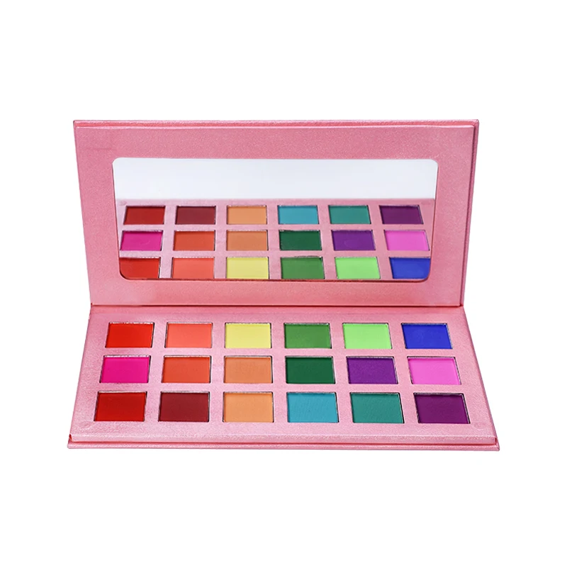 Hot Selling Makeup Pink Packaging 18 Color Eyeshadow With No Logo Waterproof Matte Eyeshadow Palette