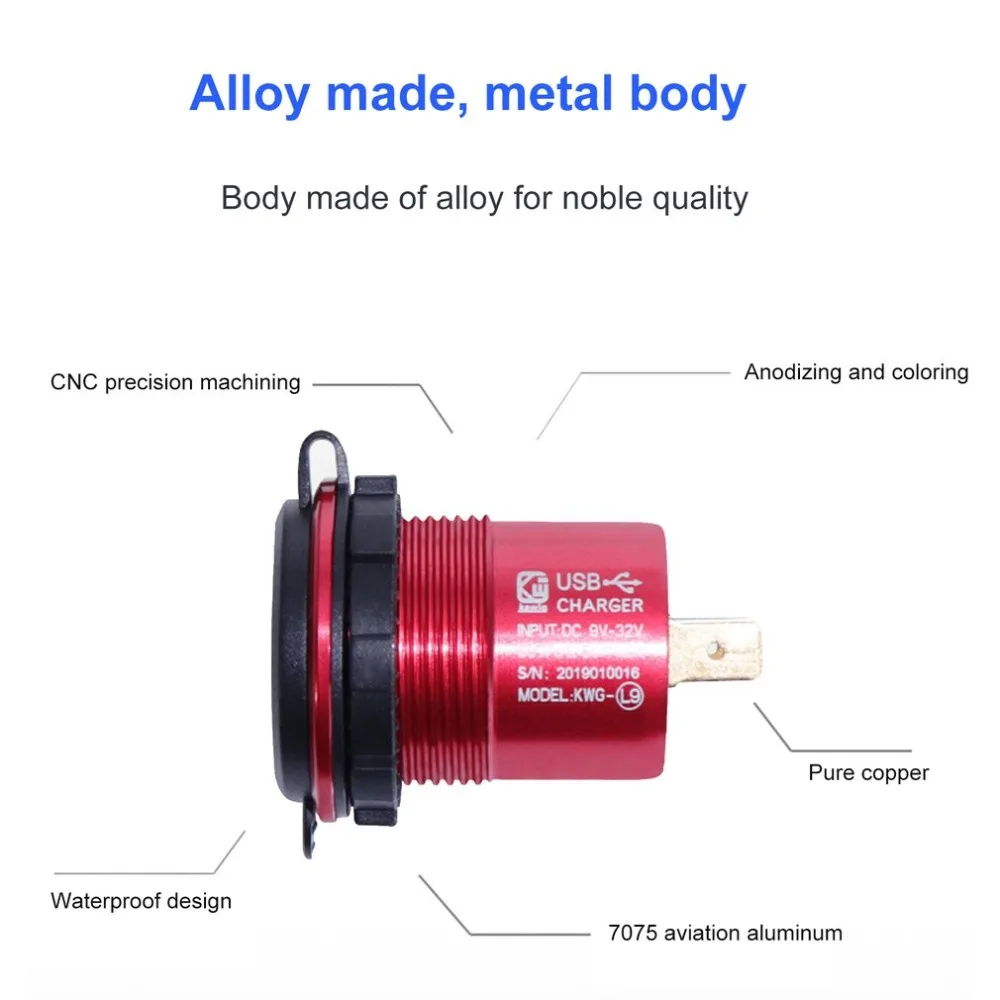 L9 DC 9 V-32 V 4.8A двойной USB светодиодный авто зарядное устройство для мотоцикла Авто Грузовик ATV Лодка адаптер розетка зарядное устройство s