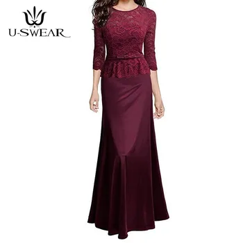 

Dignified Elegant Satin O-neck Lace Bridesmaid Dress for Wedding Party Long Bridesmaid Dress Women Dresses Party Evening Dress