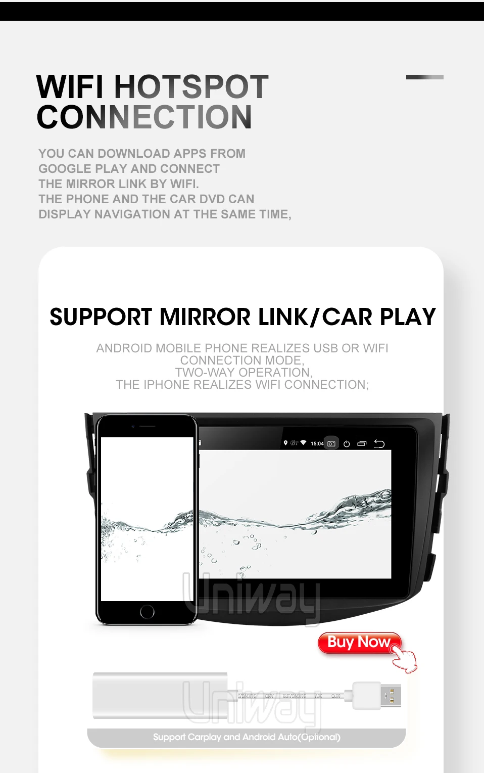 Top Uniway ARAV48071 android 9.0 car dvd for Toyota RAV4 2007 2008 2009 2010 2011 car radio gps navigation with steering wheel 8 Top Uniway ARAV48071 android 9.0 car dvd for Toyota RAV4 2007 2008 2009 2010 2011 car radio gps navigation with steering wheel 8