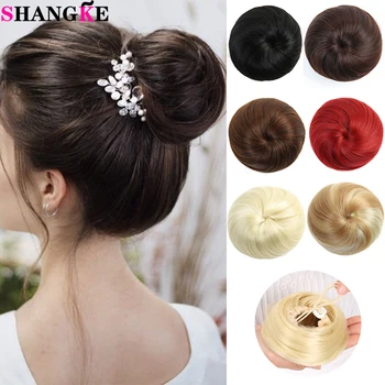 

SHANGKE Elastic Donut Chignon Synthetic chignon hairpiece Hair Extension Ponytail Extension blonde hair buns for women