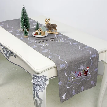 

Christmas Santa Claus Embroidered Table Runner Festival Party Table Decoration Table Runner Christmas Home Decoration