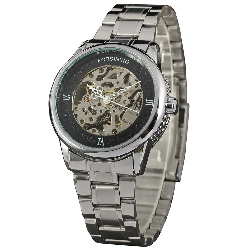 

Hot Models forsining Analog Watch Men Fashion Casual Hollow out Fully Automatic Analog Watch