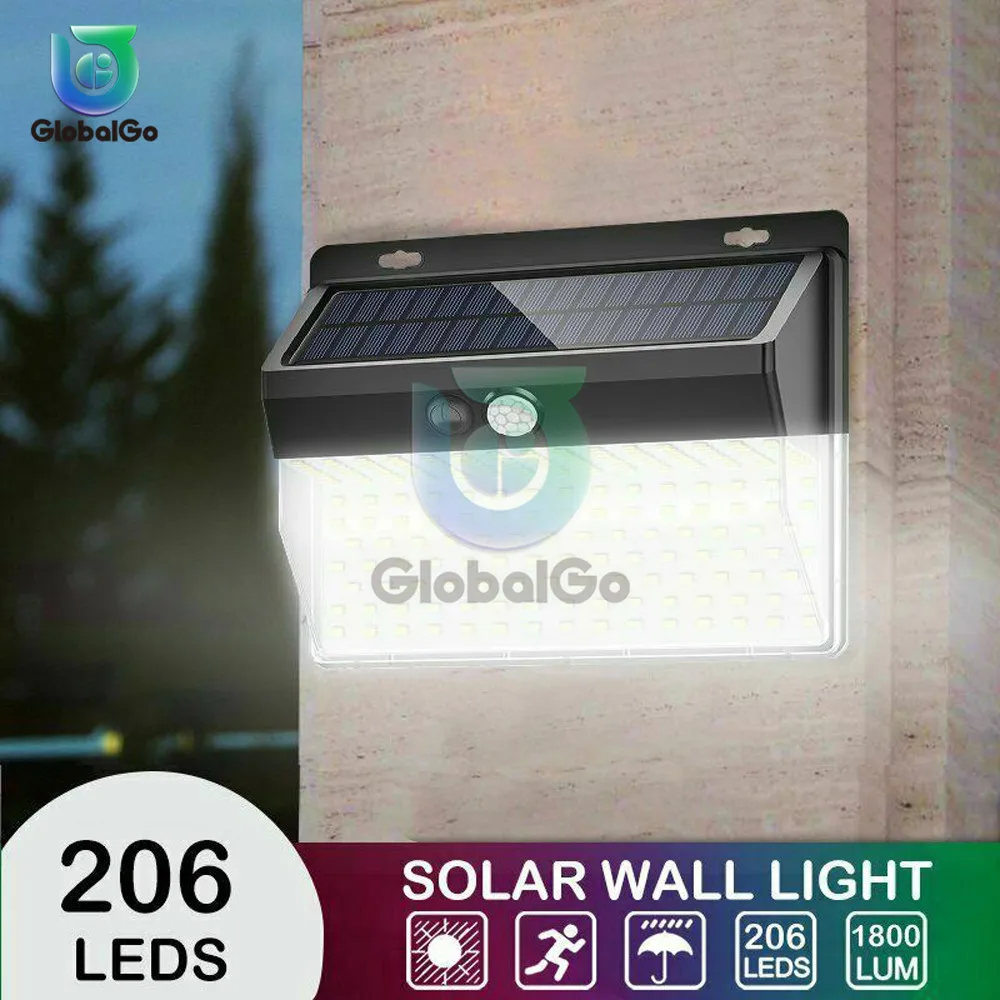 

LED Solar Light Outdoor Solar Lamp PIR Motion Sensor Wall Light Waterproof Solar Powered Sunlight for Garden Decoration 1800LM