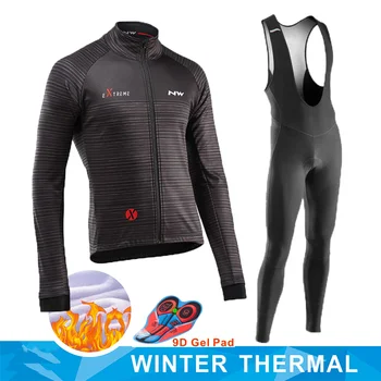 

2020 NW Brand Winter Thermal Fleece Cycling Jersey Set Racing Bike Cycling Suit Mountian Bicycle Cycling Clothing Ropa Ciclismo