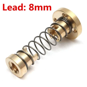 

T8 Anti Backlash Spring Loaded Nut Elimination Gaps Nut for 8mm Acme Threaded Rod Lead Screws DIY CNC 3D Printer Styling