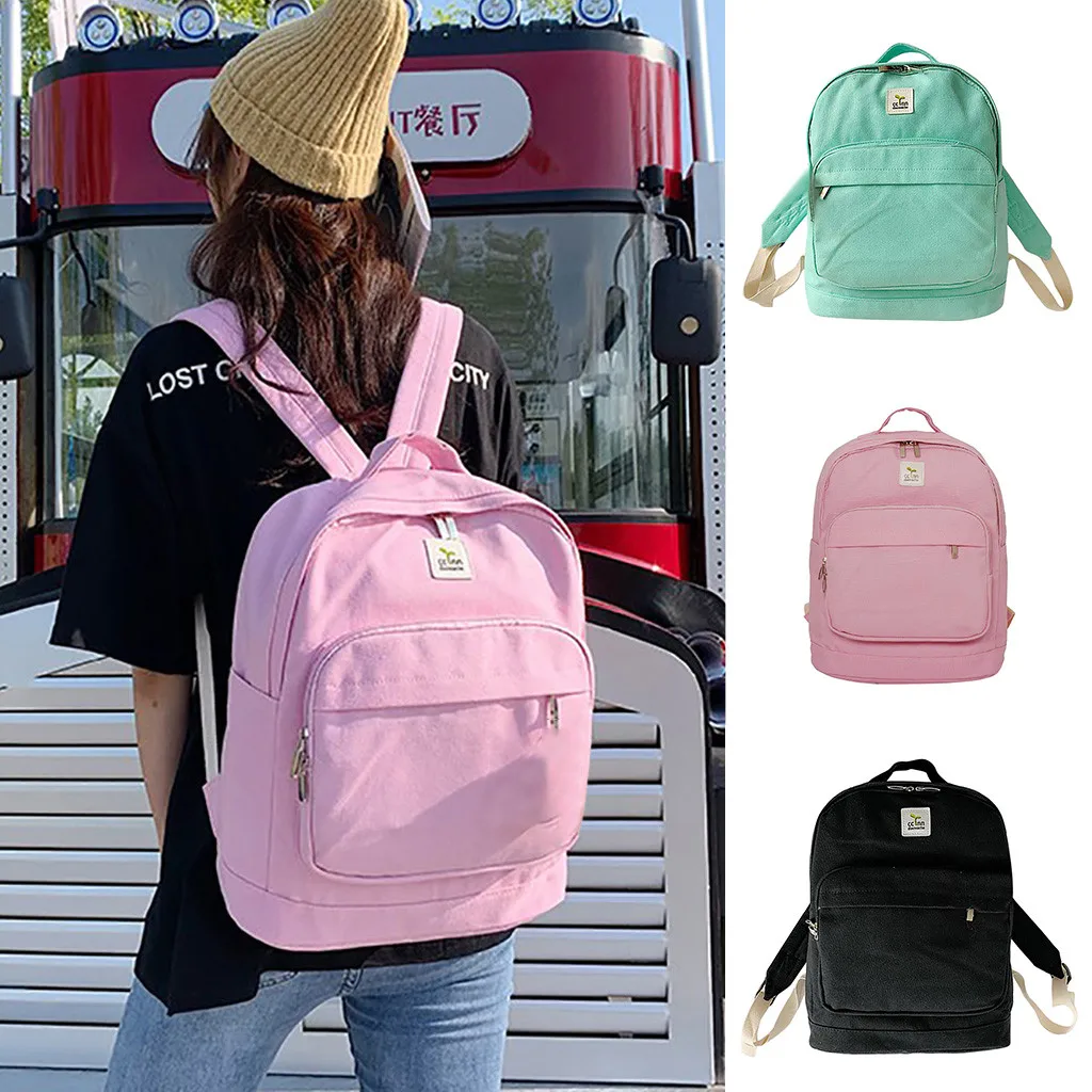 

New Fashion Simple Women Backpack Canvas Casual School Shoulder Bag for Teenage Couple Bag Backpacks Bagpack mochila