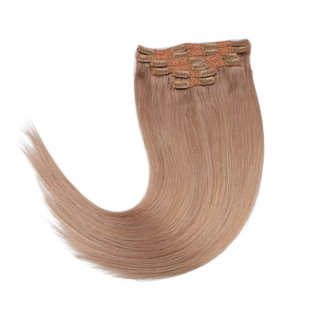 

Clip In Hair Extensions 6 Pieces Remy Real Hair Extensions Clip in Silky Straight 100g 120g Toysww Hair Extension Color #18
