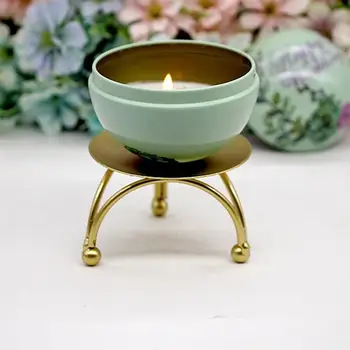 

Golden Iron Candle Holder Pillar Candle Plate Table Round Candlestick Pedestal Candle Stand for Home Decoration