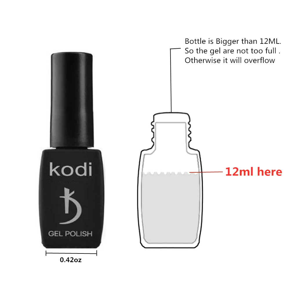 Kodi 12 мл позолоченный Платиновый УФ-гель для ногтей Hybrid Gellak полуперманентный нужен базовый верхний слой мерцающий гель лак для ногтей