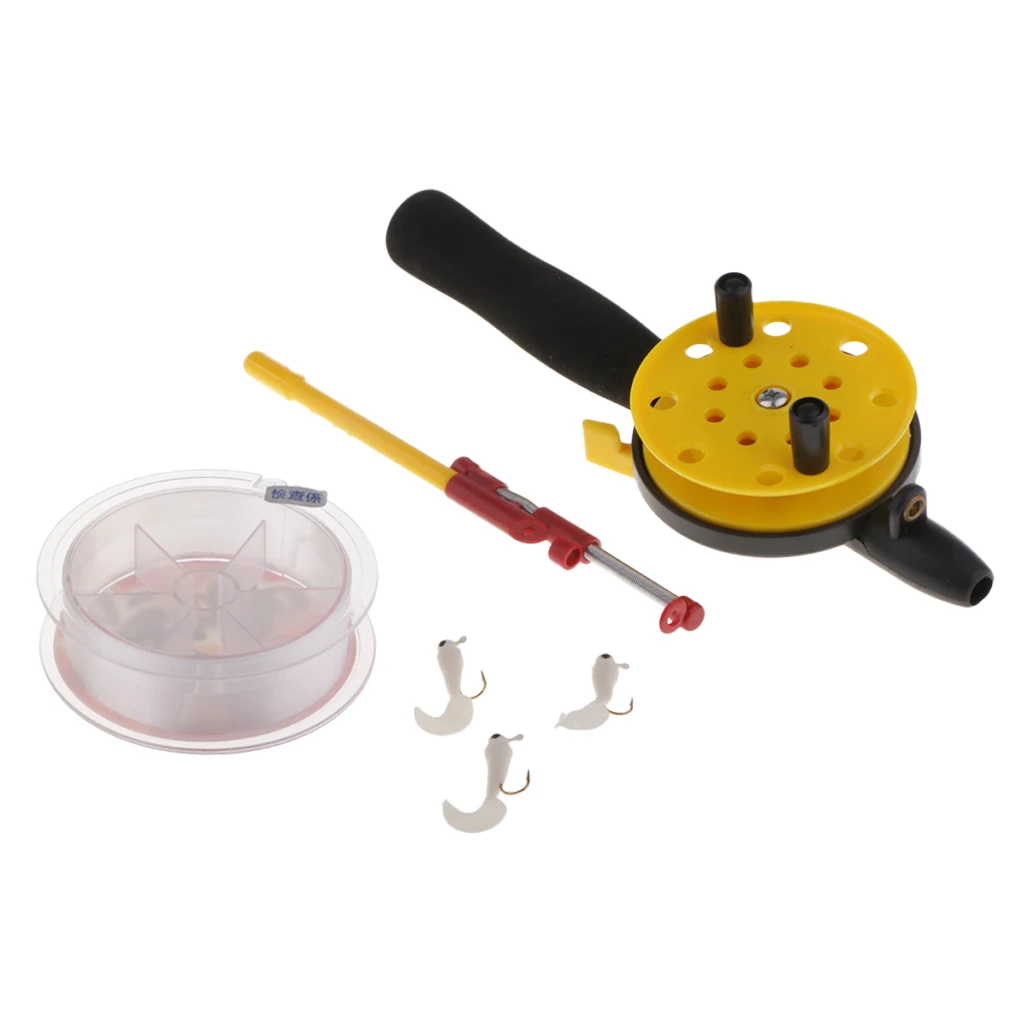 Comprar Mini caña de pescar en hielo de invierno 41cm caña de pescar con carretes línea de Pesca Jig Hook Combo ligero equipo de Pesca al aire libre Pesca