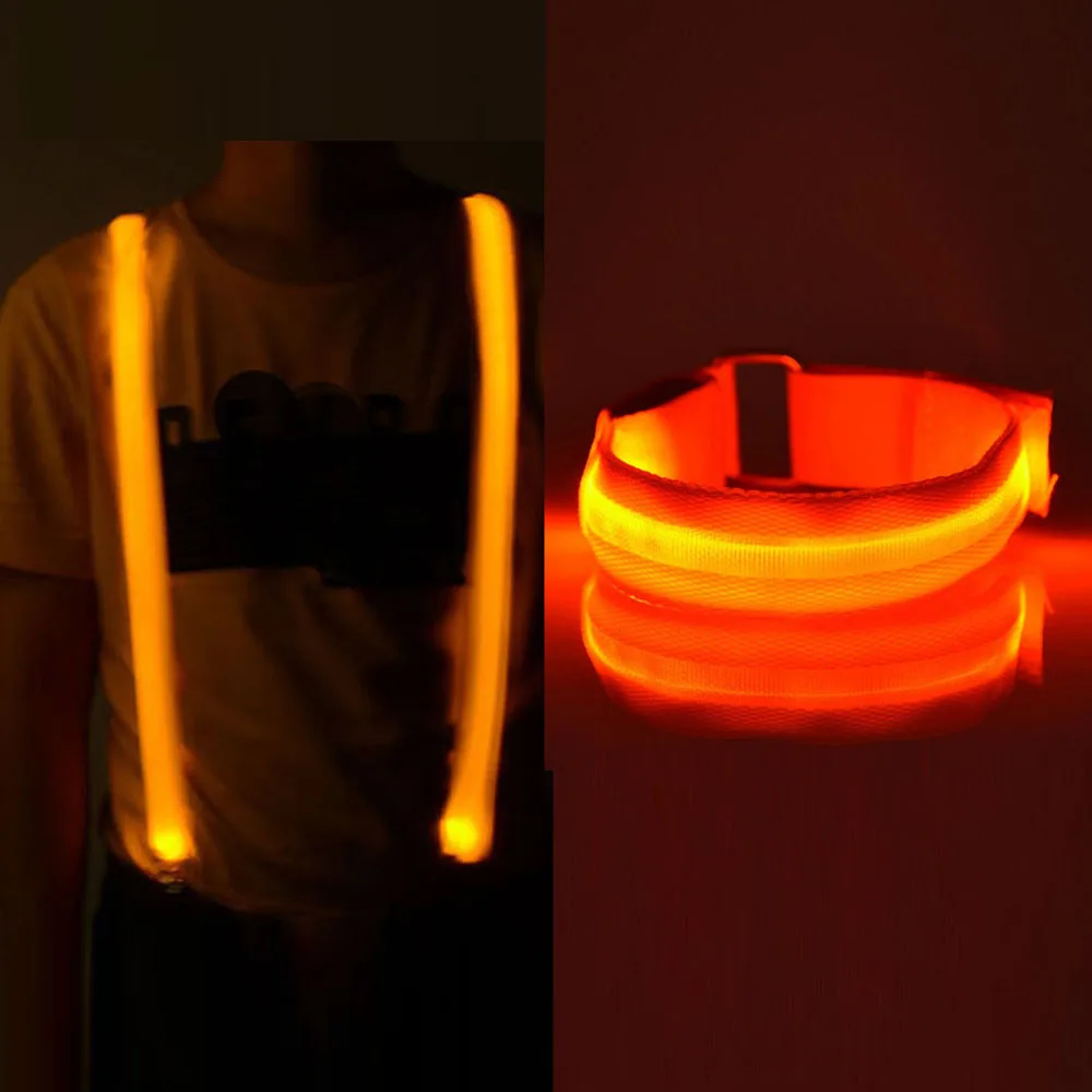Günstige Einstellbare Led hosenträger Blinklicht Strumpf Armband Arm Gürtel Band Leuchten Armband Für Outdoor Nacht Radfahren Laufen Reiten
