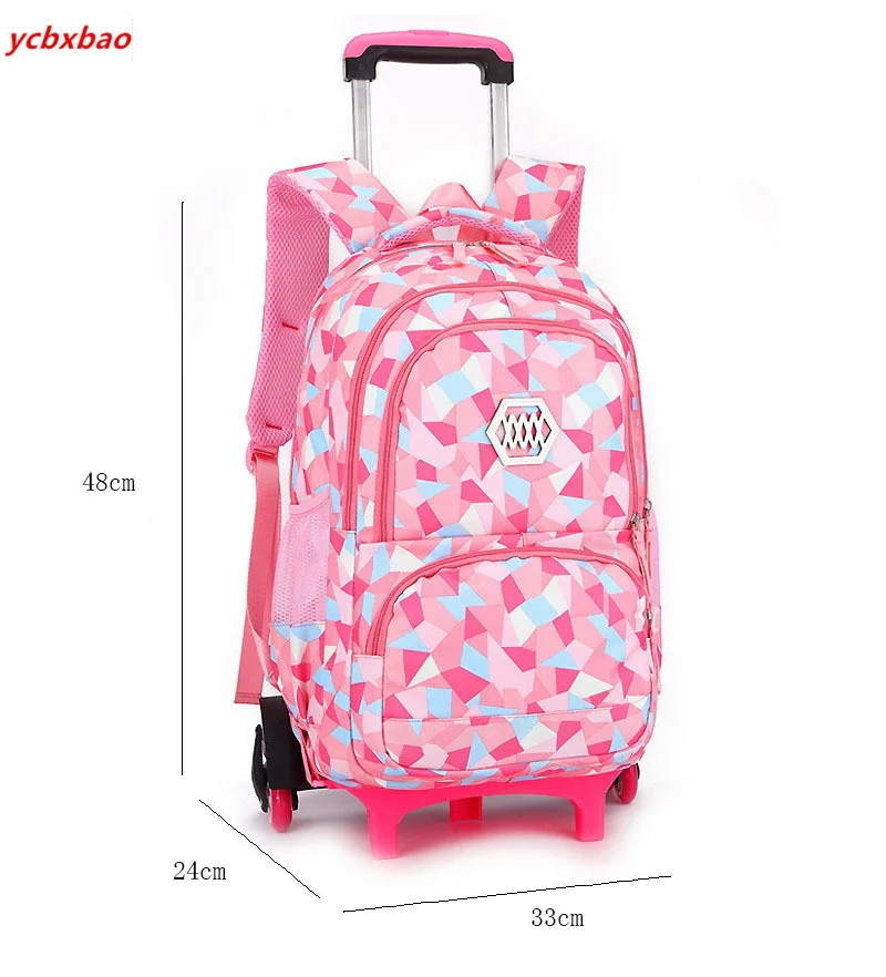 Школьный рюкзак на колесиках для девочек, дорожная сумка Mochila, сумки для книг, рюкзак, последние съемные детские школьные сумки с 2/6 колесами