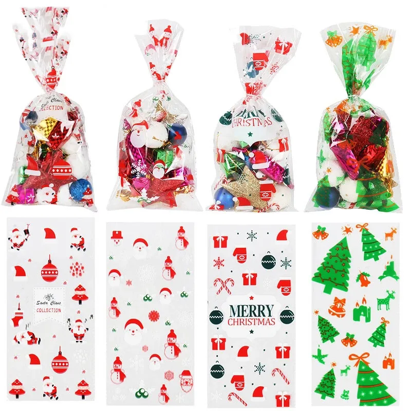 23 Little Trees Holiday Christmas Cellophane Bags 5x11" Cello Candy Goodie Bags 