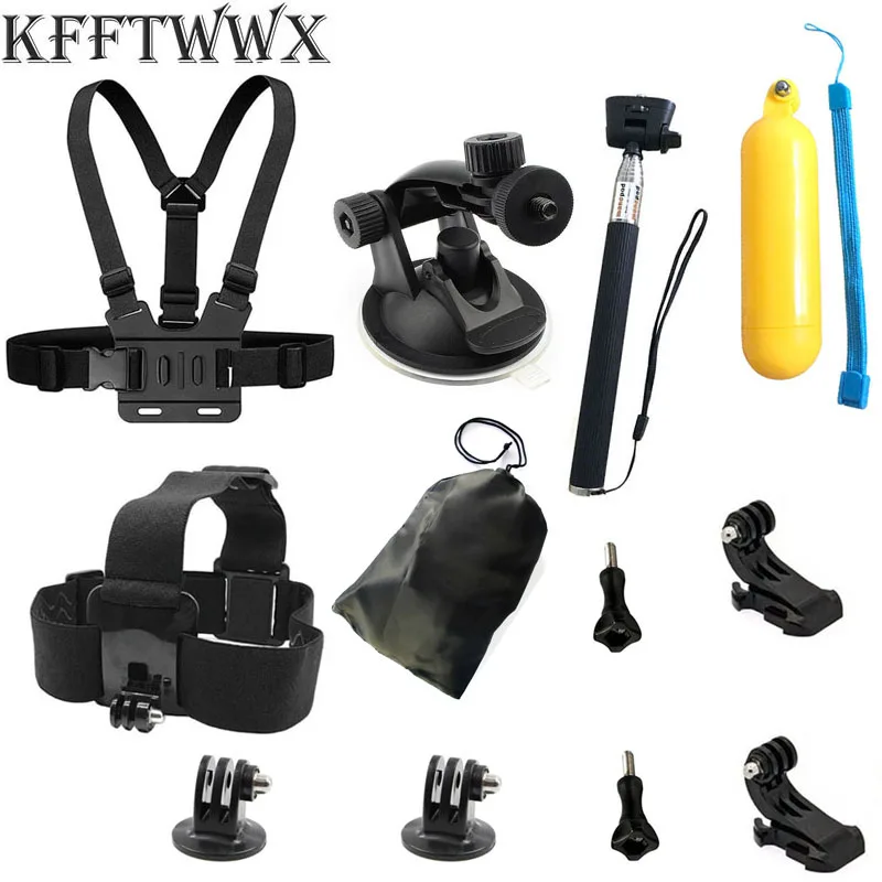 

Набор аксессуаров KFFTWWX для экшн-камеры, комплект аксессуаров для Gopro Hero 10 9 8 7 6, черный нагрудный ремешок для 5 4 3 + 4session YI 4K