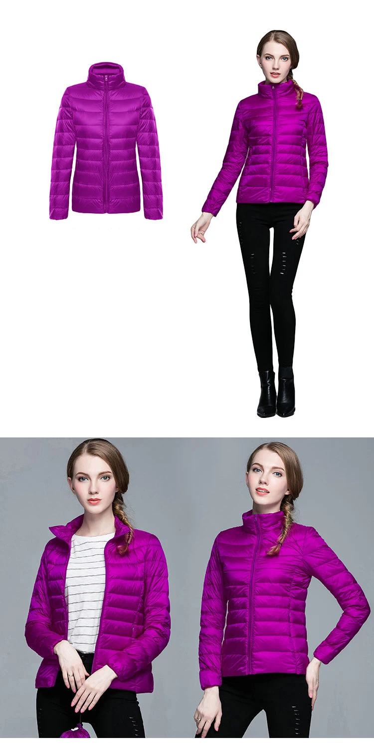 Jaqueta tipo Duck Down e Portátil Fino para Outono à Prova de Vento Parka com Parka Cabolsa Feminino Ultraleve 2021 11 Casaco feminino ultraleve, jaqueta tipo duck down