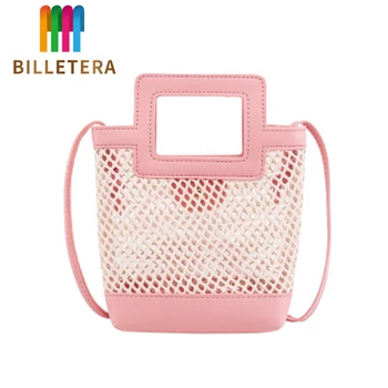 

Large Capacity Women Pu Leather Handbags High Quality Shoulder Bag New Fashion Hollowed Out Bucket Bag Hollow Out Messenger Bags