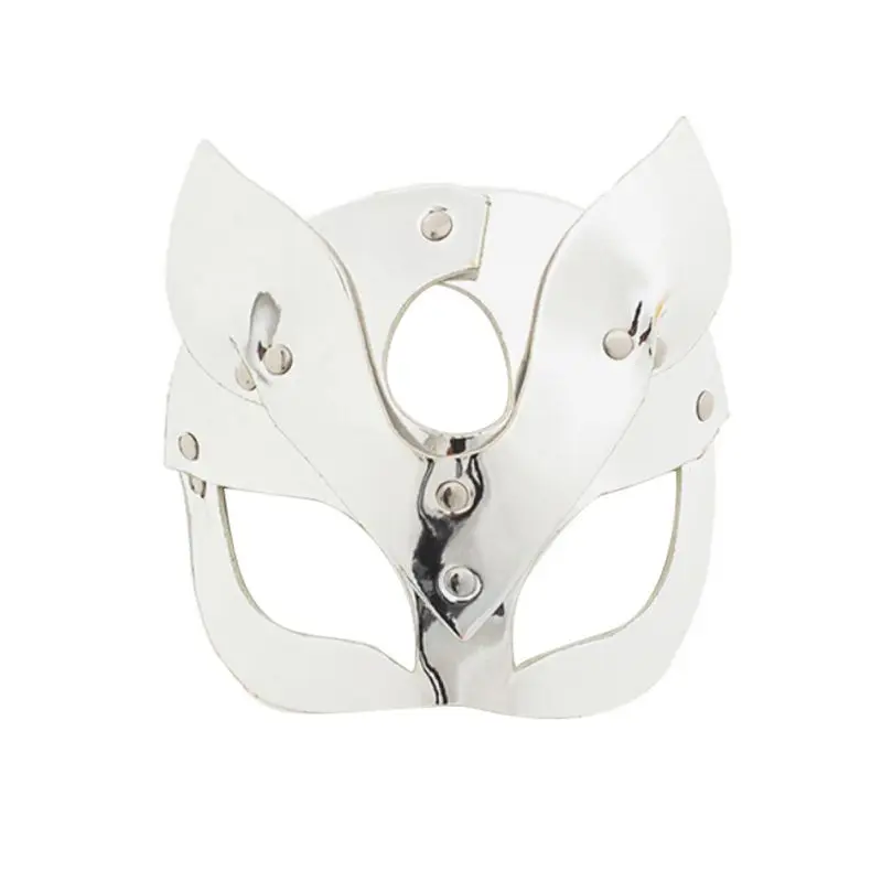 rivet silver Женская сексуальная маска половина глаза Косплей лицо кошка кожаная маска косплей маска маскарадный мяч карнавальные Необычные маски - Цвет: rivet silver