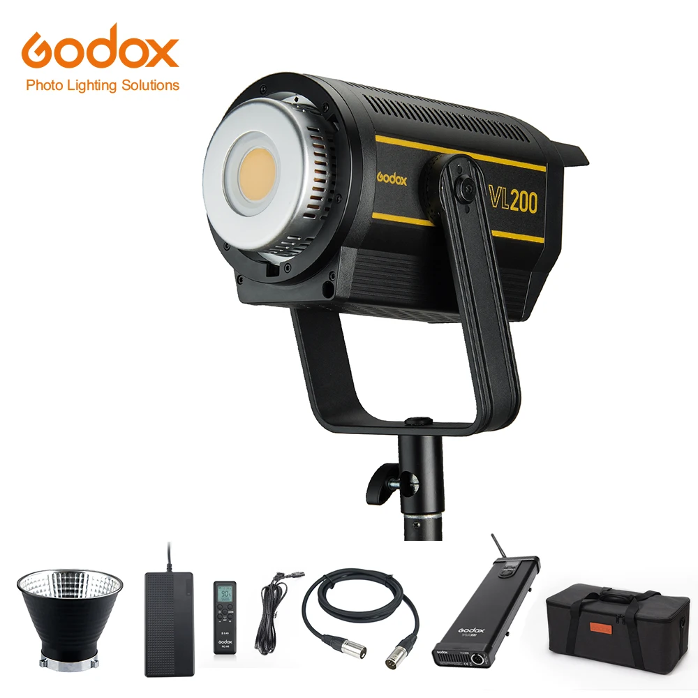 Студийный светильник Godox VL200 светодиодный для видеосъемки с постоянным выходом 200