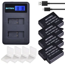 Batmax 4 шт. AHDBT-501 батарея для камеры+ ЖК USB двойное зарядное устройство для Gopro 5 Gopro 6 Новинка Gopro 7 Gopro hero 8 Экшн-камера