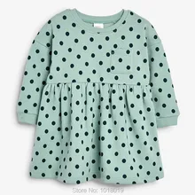 Новинка г.; Фирменное Качество; хлопок; платья для маленьких девочек; одежда для малышей; детская одежда; Повседневное платье с длинными рукавами для маленьких девочек