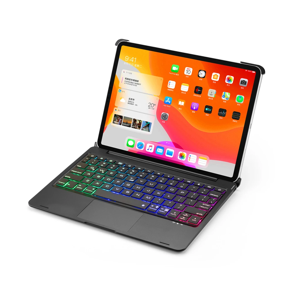

For iPad Pro 12.9 2020 Case with Touchpad Keyboard 7 Colors Backlit Wireless Bluetooth Tablet USA Keyboard Case For iPad Pro 11