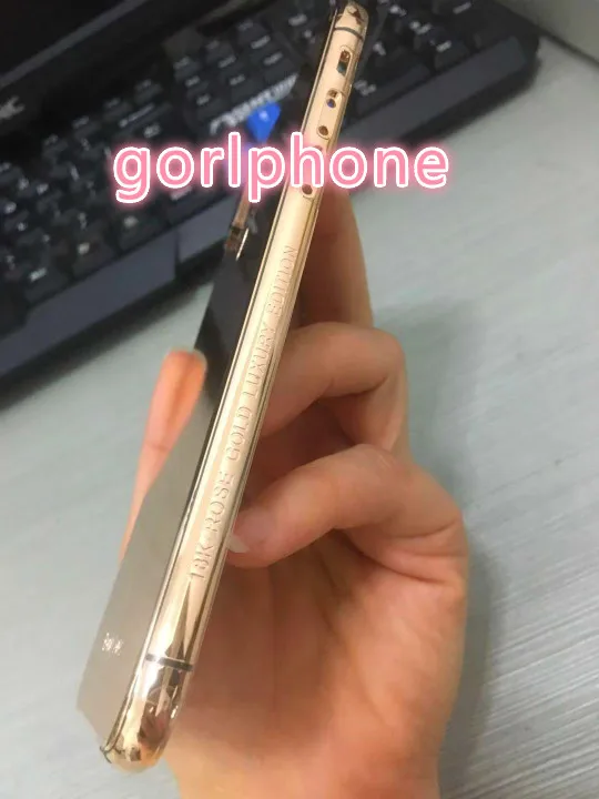 big discount Plating rose gold for iPhone XS replacement housing Mobile Phone luxury battery door back with custom logo