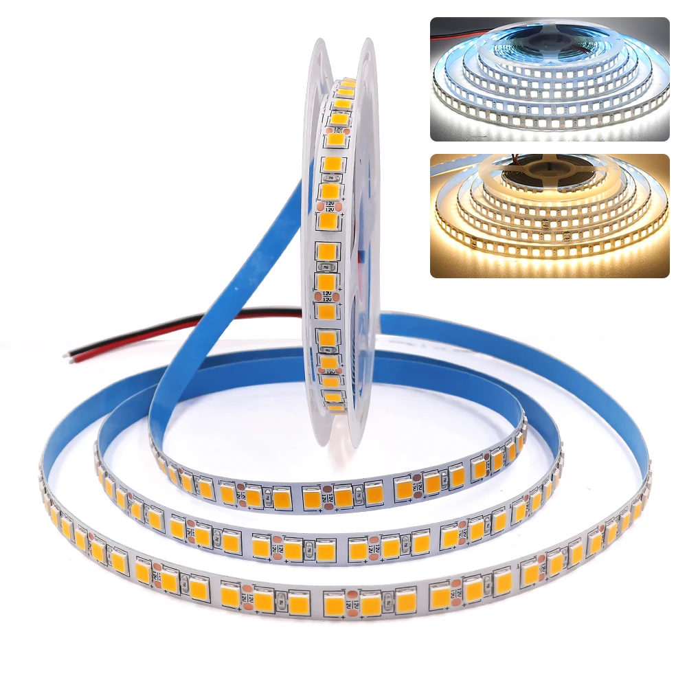 

5m LED Strip DC12V 2835 5050 5054 60 120 240 480 leds/m Natural / Warm White Flexible Rope Ribbon Tape Light Lamp
