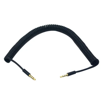 

3.5mm Male to Male Jack 4 Pole Extension Aux o Coiled Spiral Cable 1.5M